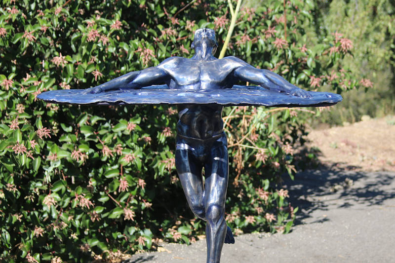 Head Above Water sculpture fountain front view